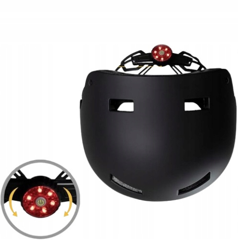 Czarny Kask rowerowy z LED dla mężczyzn i kobiet - Rozmiar M (55-58 cm)