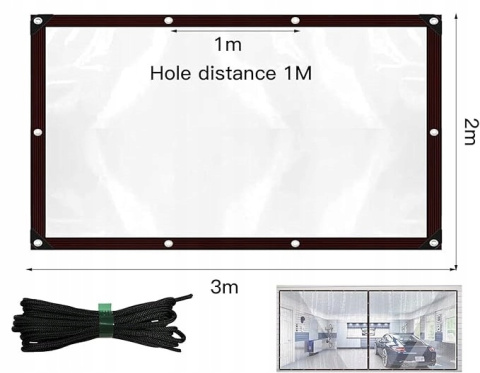 Przezroczysta MARKIZA 200x300 cm Wodoodporna Plandeka na taras i balkon