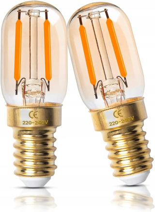 Zestaw 2szt. Żarówka LED 2W E14 Ciepła Biel 2200K 150lm Vintage Amber Glass