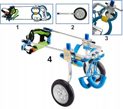 Wózek Inwalidzki dla Psów z Niepełnosprawnymi Tylnymi Nogami XXS Regulowany