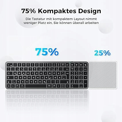 Bezprzewodowa Klawiatura z 3 kanałami Bluetooth iClever Niski Profil QWERTZ