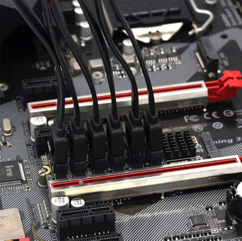 Karta rozszerzeń M2 NGFF NVMe PCIe do SATA 3.0 6-portów Adapter ASM1166 Karta rozszerzeń M2 NGFF NVMe PCIe do SATA 3.0 6-portów Adapter ASM1166