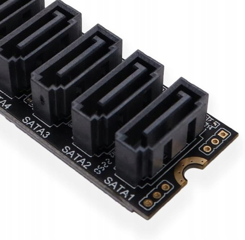 Karta rozszerzeń M2 NGFF NVMe PCIe do SATA 3.0 6-portów Adapter ASM1166 Karta rozszerzeń M2 NGFF NVMe PCIe do SATA 3.0 6-portów Adapter ASM1166