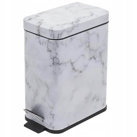 Kosz na śmieci Home Basics Faux Marble 5L Stylowy Marmurkowy Design Kosz na śmieci Home Basics Faux Marble 5L Stylowy Marmurkowy Design