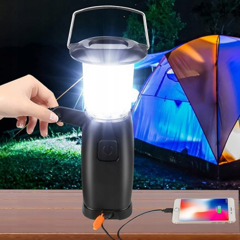 Lampa Solarna Kempingowa Turystyczna LED Powerbank 3 Tryby Jasności