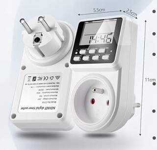 Programator czasowy NOVKIT Gniazdo z Timerem 16A Cyfrowe Odliczanie LCD