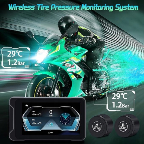 NAWIGACJA GPS BEZPRZEWODOWY CARPLAY MOTOR MOTOCYKL ANDROID 5" + MOCOWANIE