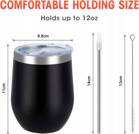2x Kubek metal 340 ml wino ,kawa ,zimne napoje