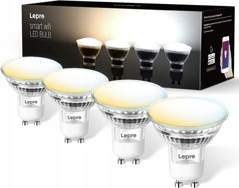 4XŻARÓWKA GU10 LED SMART 4,5W 385lm WIFI SMARTLIFE