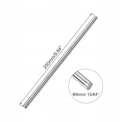6mm x 250mm pręt ze stali nierdzewnej okrągły pręt do majsterkowania 5 szt. 6mm x 250mm pręt ze stali nierdzewnej okrągły pręt do majsterkowania 5 szt.