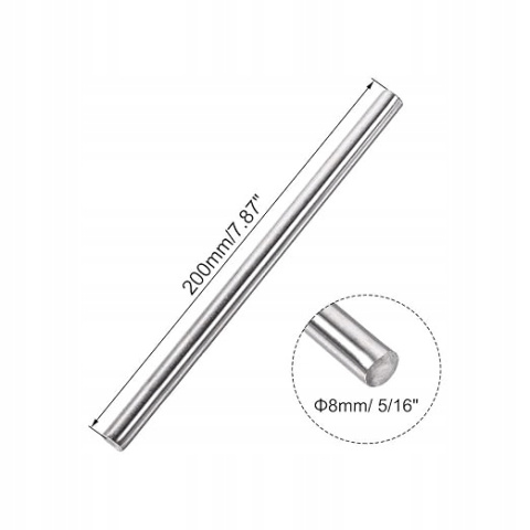 8mm x 200mm stal nierdzewna okrągły pręt solidny do majsterkowania - 2 szt. 8mm x 200mm stal nierdzewna okrągły pręt solidny do majsterkowania - 2 szt.