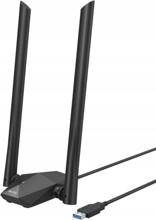 BrosTrend Adapter USB do PC WiFi 6 1800 Mbps 5dBi Dual-Band 5GHz/2.4GHz