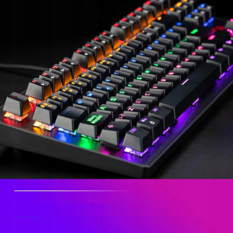 KLAWIATURA MECHANICZNA RII RK908 QWERTZ USB RGB Z PODŚWIETLENIEM KLAWIATURA MECHANICZNA RII RK908 QWERTZ USB RGB Z PODŚWIETLENIEM