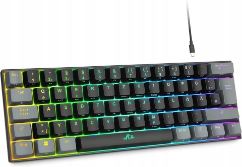 KLAWIATURA MECHANICZNA RII RK908 QWERTZ USB RGB Z PODŚWIETLENIEM KLAWIATURA MECHANICZNA RII RK908 QWERTZ USB RGB Z PODŚWIETLENIEM