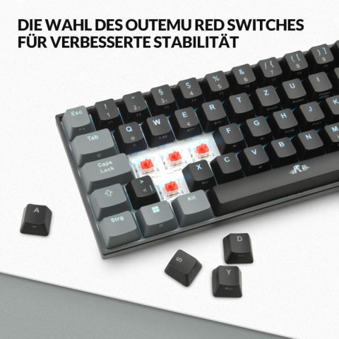 KLAWIATURA MECHANICZNA RII RK908 QWERTZ USB RGB Z PODŚWIETLENIEM KLAWIATURA MECHANICZNA RII RK908 QWERTZ USB RGB Z PODŚWIETLENIEM