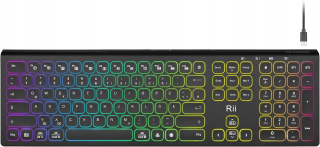 Klawiatura bezprzewodowa RII DE RK801 QWERTZ Bluetooth USB z podświetleniem
