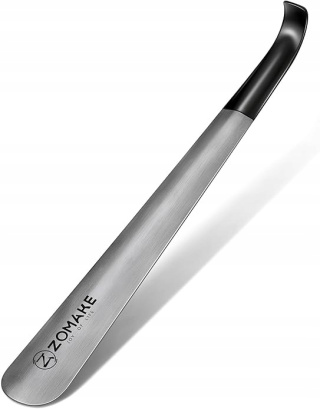 ŁYŻKA DO BUTÓW ELEGANCKA METALOWA DŁUGA 42CM - ZOMAKE - SREBRNA