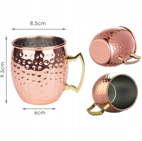 MOSCOW MULE KUBEK MOSCOW MULE ZESTAW 4 SZT., MIEDZIANY KUBEK NA KOKTAJL