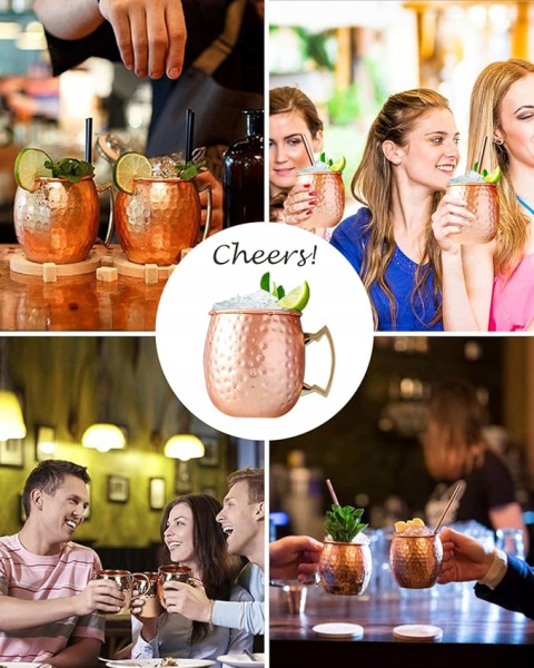 MOSCOW MULE KUBEK MOSCOW MULE ZESTAW 4 SZT., MIEDZIANY KUBEK NA KOKTAJL