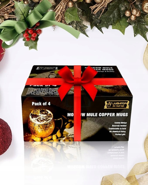 MOSCOW MULE KUBEK MOSCOW MULE ZESTAW 4 SZT., MIEDZIANY KUBEK NA KOKTAJL