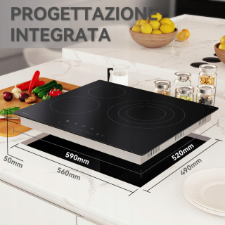 MagicPlux Płyta grzewcza ceramiczna 3 palniki 59 cm, 6600W