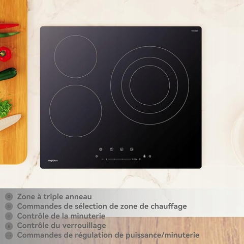 MagicPlux Płyta grzewcza ceramiczna 3 palniki 59 cm, 6600W