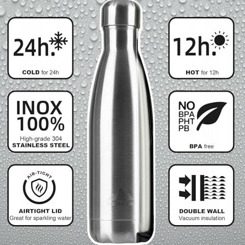 Mont-Clair Butelka do picia ze stali nierdzewnej, termos 750 ml Mont-Clair Butelka do picia ze stali nierdzewnej, termos 750 ml