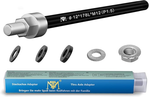 NICEDACK M12 x 1,5 170 mm adapter osi zaczepu przyczepki rowerowej NICEDACK M12 x 1,5 170 mm adapter osi zaczepu przyczepki rowerowej