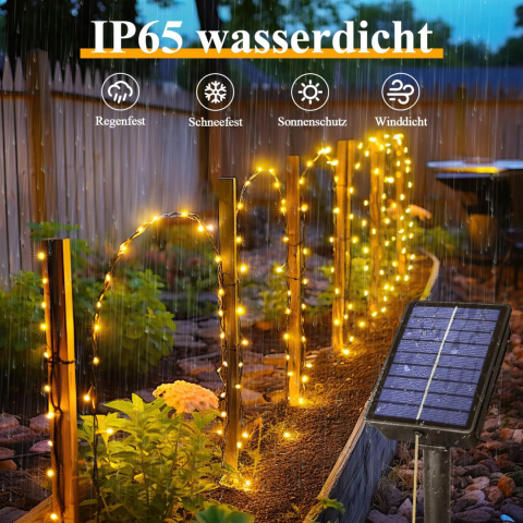 OLLNY Solarne Lampki 2x10M 100 LED 8 Trybów IP65 Wodoodporne OLLNY Solarne Lampki 2x10M 100 LED 8 Trybów IP65 Wodoodporne