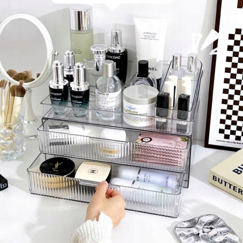 Stojak pojemnik organizer akrylowy na kosmetyki perfumy duży pojemny