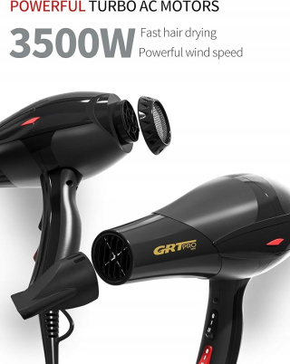 Suszarka do włosów GRT PRO 8800 Profesjonalna 3500W Dyfuzor Tryb TURBO