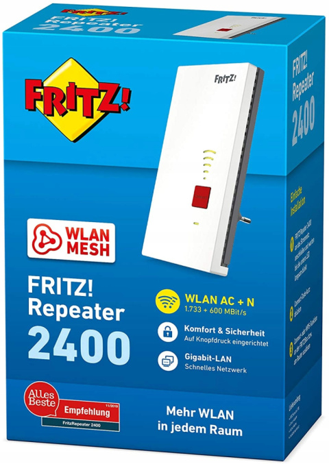 Wzmacniacz Wi-Fi FRITZ!Repeater 2400 MESH Wzmacniacz Wi-Fi FRITZ!Repeater 2400 MESH