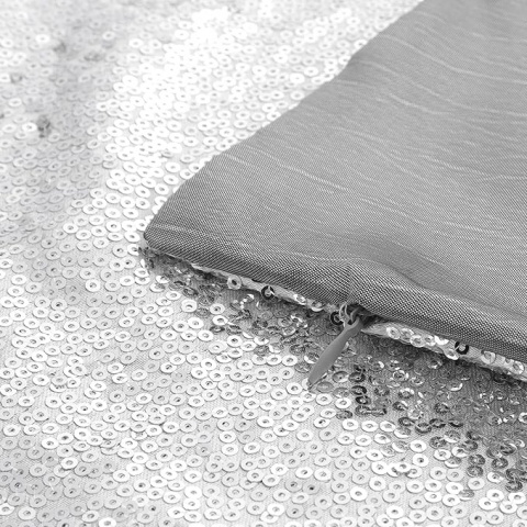 2x Poszewka Dekoracyjna z Cekinami MIULEE 40x40 cm Glamour - Srebrny 2x Poszewka Dekoracyjna z Cekinami MIULEE 40x40 cm Glamour - Srebrny