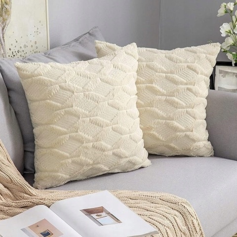 2x Poszewka na Poduszkę PREMIUM Dekoracyjna w ROMBY 50x50cm - Beżowy 2x Poszewka na Poduszkę PREMIUM Dekoracyjna w ROMBY 50x50cm - Beżowy