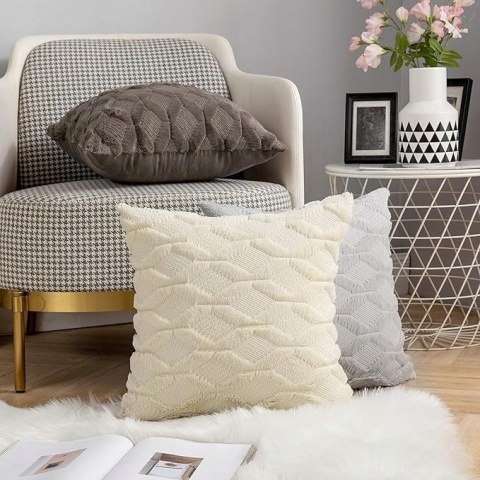 2x Poszewka na Poduszkę PREMIUM Dekoracyjna w ROMBY 50x50cm - Beżowy 2x Poszewka na Poduszkę PREMIUM Dekoracyjna w ROMBY 50x50cm - Beżowy