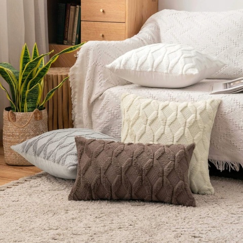 2x Poszewka na Poduszkę PREMIUM Dekoracyjna w ROMBY 50x50cm - Beżowy 2x Poszewka na Poduszkę PREMIUM Dekoracyjna w ROMBY 50x50cm - Beżowy
