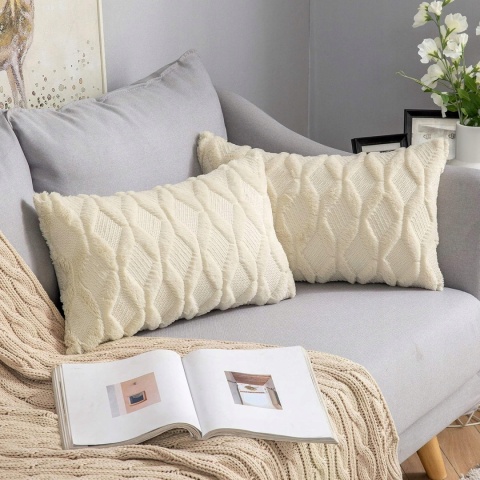 2x Poszewka na Poduszkę PREMIUM Dekoracyjna w ROMBY 50x50cm - Beżowy 2x Poszewka na Poduszkę PREMIUM Dekoracyjna w ROMBY 50x50cm - Beżowy