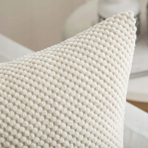 2x Poszewka na Poduszkę PREMIUM Sztruksowa Dekoracyjna 45x45cm - Kremowy