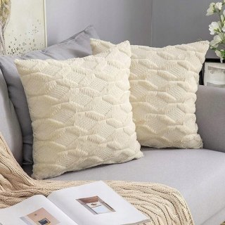 2x Poszewki na Poduszki Dekoracyjne MIULEE PREMIUM 40x40cm Romby Beżowy