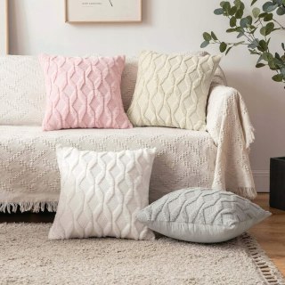 2x Poszewki na Poduszki Dekoracyjne MIULEE PREMIUM 40x40cm Romby Beżowy