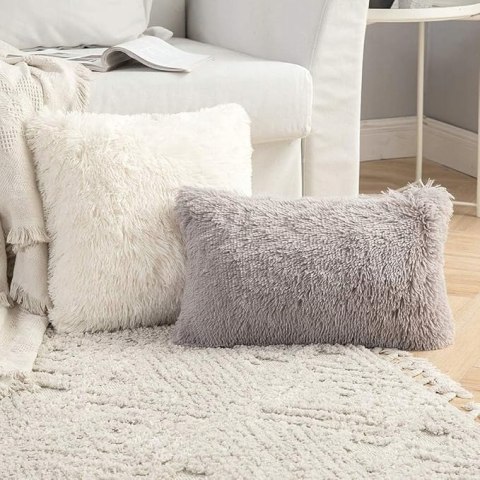 2x Poszewki na Poduszki MIULEE 50x50cm Sztuczne Futro Dekoracyjne - Kremowe 2x Poszewki na Poduszki MIULEE 50x50cm Sztuczne Futro Dekoracyjne - Kremowe