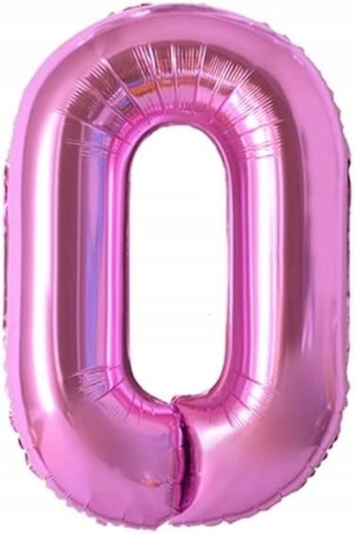 Balon foliowy w kształcie cyfry 0 na Urodziny Różowy Duży XXL 40" (100cm)