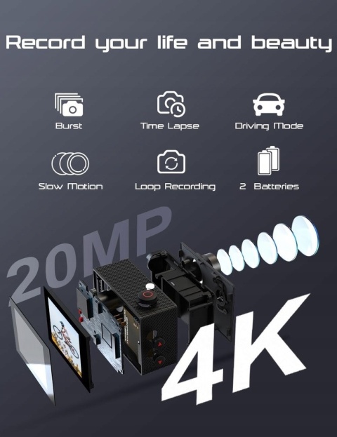 Kamera sportowa APEXCAM M80 AIR Full HD