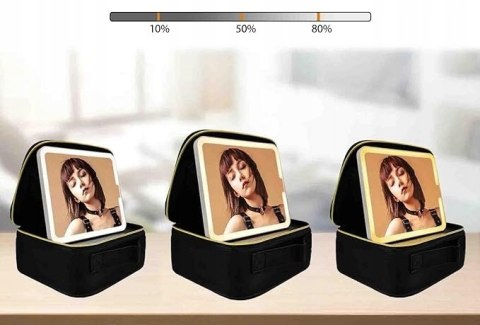 Kosmetyczka LED z Lustrem 26x23x10 cm Organizer Pudełko na Kosmetyki