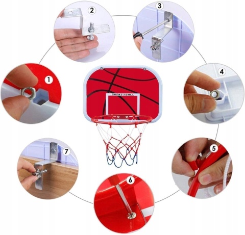 Kosz do koszykówki Obręcz 3 piłki Pompka Zestaw Mini Basketball dla dzieci Kosz do koszykówki Obręcz 3 piłki Pompka Zestaw Mini Basketball dla dzieci