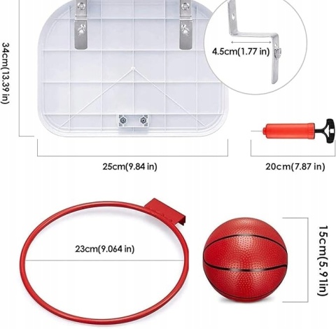 Kosz do koszykówki Obręcz 3 piłki Pompka Zestaw Mini Basketball dla dzieci Kosz do koszykówki Obręcz 3 piłki Pompka Zestaw Mini Basketball dla dzieci