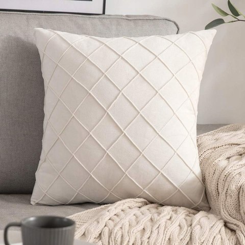 MIULEE Poszewki Aksamitne 40x40 cm 2 szt. Dekoracyjne Miękkie - Kremowy MIULEE Poszewki Aksamitne 40x40 cm 2 szt. Dekoracyjne Miękkie - Kremowy