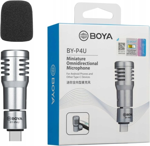 Mini Mikrofon USB-C do Androida i laptopa BOYA BY-P4U Wielokierunkowy