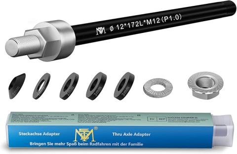 NICEDACK M12 x 1,5 170 mm adapter osi zaczepu przyczepki rowerowej NICEDACK M12 x 1,5 170 mm adapter osi zaczepu przyczepki rowerowej