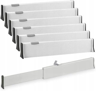 Organizer do Szuflad 6 szt. Zestaw Regulowanych Separatorów 34-54 cm